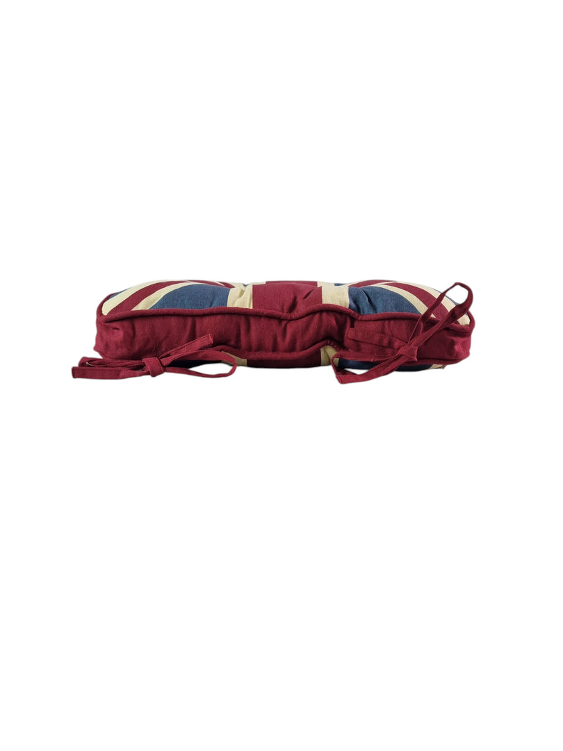 Union Jack UK Box Cushion Seat Pad Kitchen Garden Single Set of 2, 4 or 6 40cm