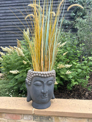 Large Buddha Head Garden Stone Effect Pot Planter
