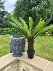 Large Buddha Head Garden Stone Effect Pot Planter