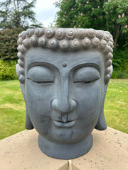 Large Buddha Head Garden Stone Effect Pot Planter