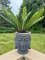 Large Buddha Head Garden Stone Effect Pot Planter