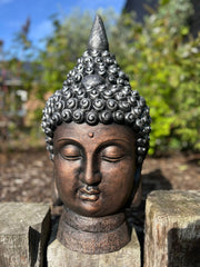 Extra Large Copper And Silver Buddha Head Garden Gift Decor Decoration Ornament