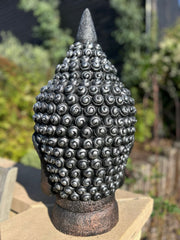 Extra Large Copper And Silver Buddha Head Garden Gift Decor Decoration Ornament