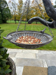 Hanging Classic Bird Bath Water Bowl Seed Nut Feeder Garden Outdoor Decoration