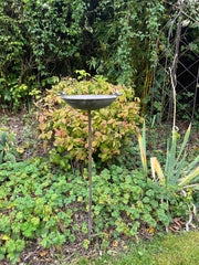 Antique Grey Bird Bath Feeder Garden Giftware Decor Decoration