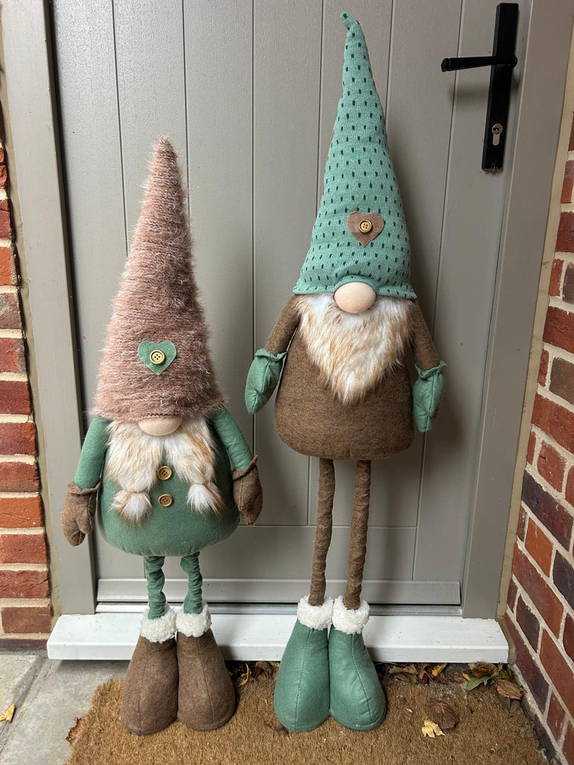 Festive Mr & Mrs Gonk Plush Standing Extendable Legs Xmas Gift Decorations Teal