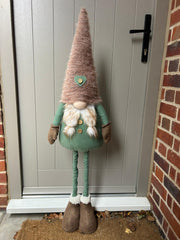 Festive Mr & Mrs Gonk Plush Standing Extendable Legs Xmas Gift Decorations Teal