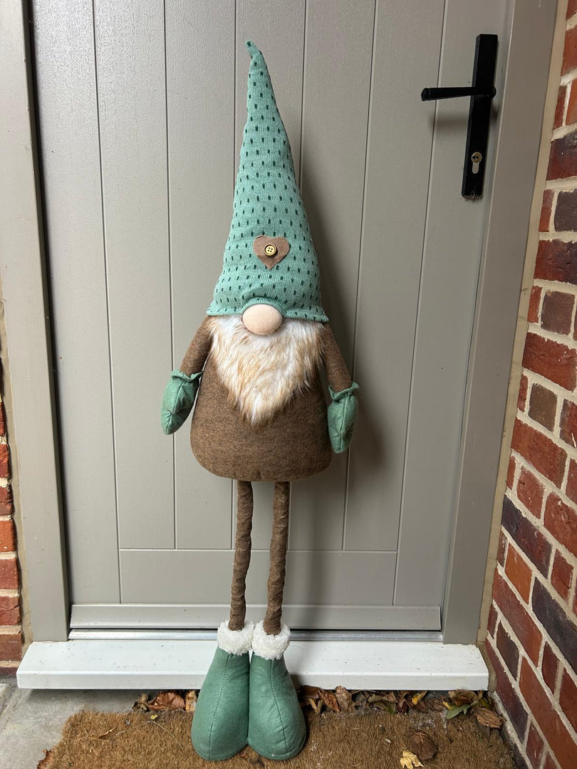 Festive Mr & Mrs Gonk Plush Standing Extendable Legs Xmas Gift Decorations Teal