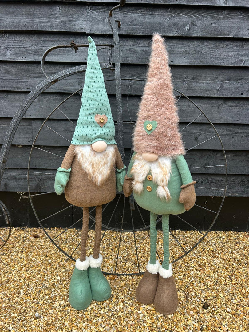 Festive Mr & Mrs Gonk Plush Standing Extendable Legs Xmas Gift Decorations Teal