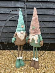 Festive Mr & Mrs Gonk Plush Standing Extendable Legs Xmas Gift Decorations Teal