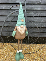 Festive Mr & Mrs Gonk Plush Standing Extendable Legs Xmas Gift Decorations Teal