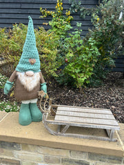 Festive Mr & Mrs Gonk Plush Standing Extendable Legs Xmas Gift Decorations Teal