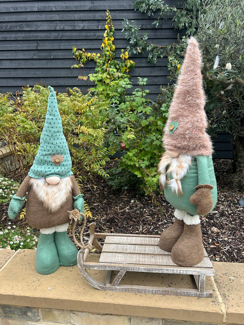 Festive Mr & Mrs Gonk Plush Standing Extendable Legs Xmas Gift Decorations Teal