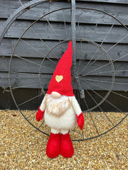 Festive Mr & Mrs Gonk Plush Standing Extendable Legs Xmas Gift Decorations Cream