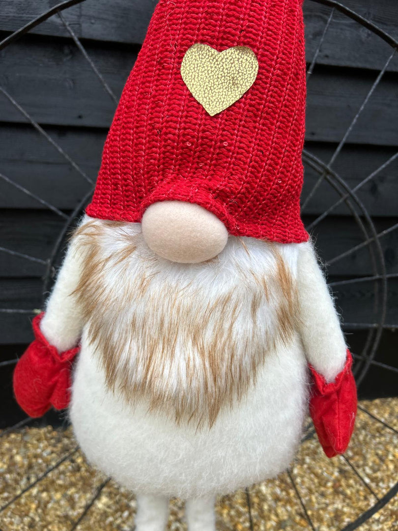 Festive Mr & Mrs Gonk Plush Standing Extendable Legs Xmas Gift Decorations Cream