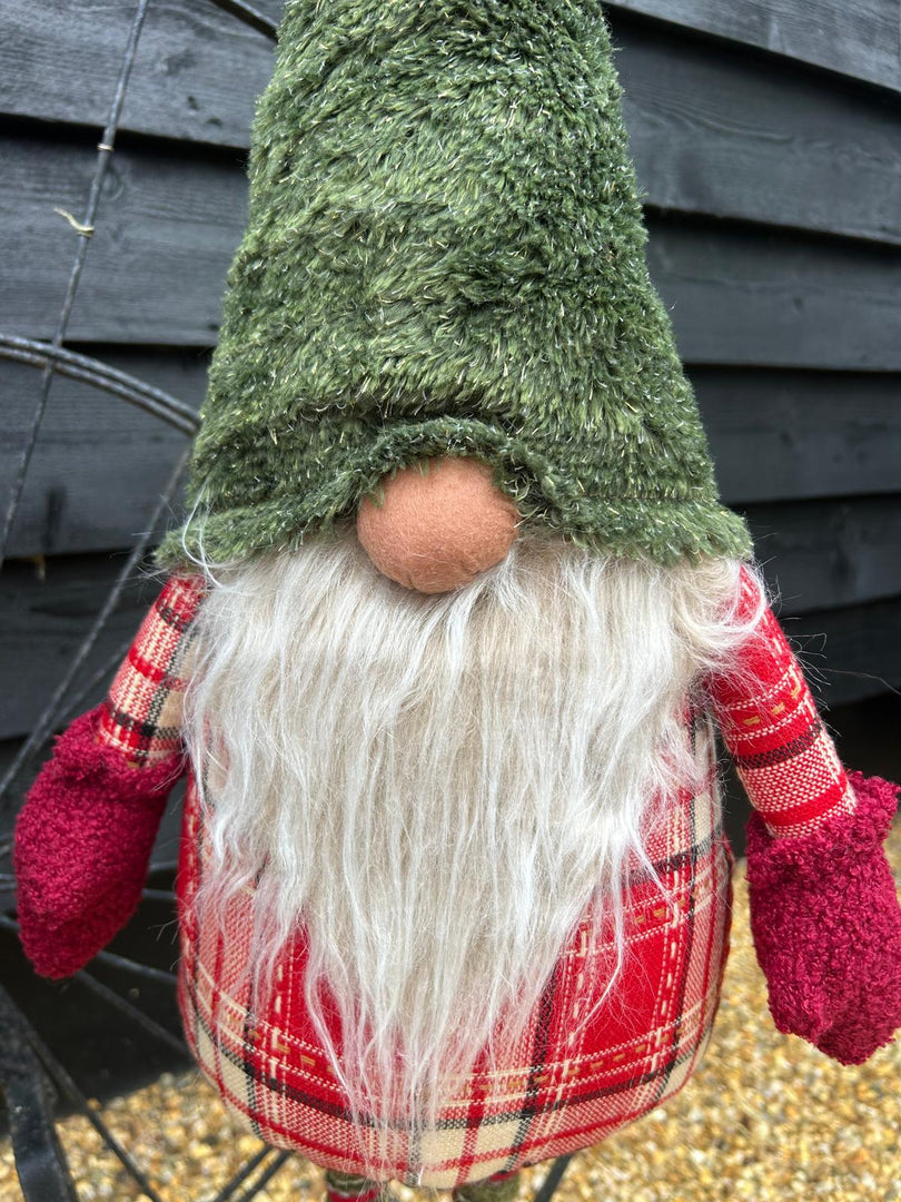 Festive Sparkly Red & Green Gonk Plush Standing Extendable Legs Xmas Decorations
