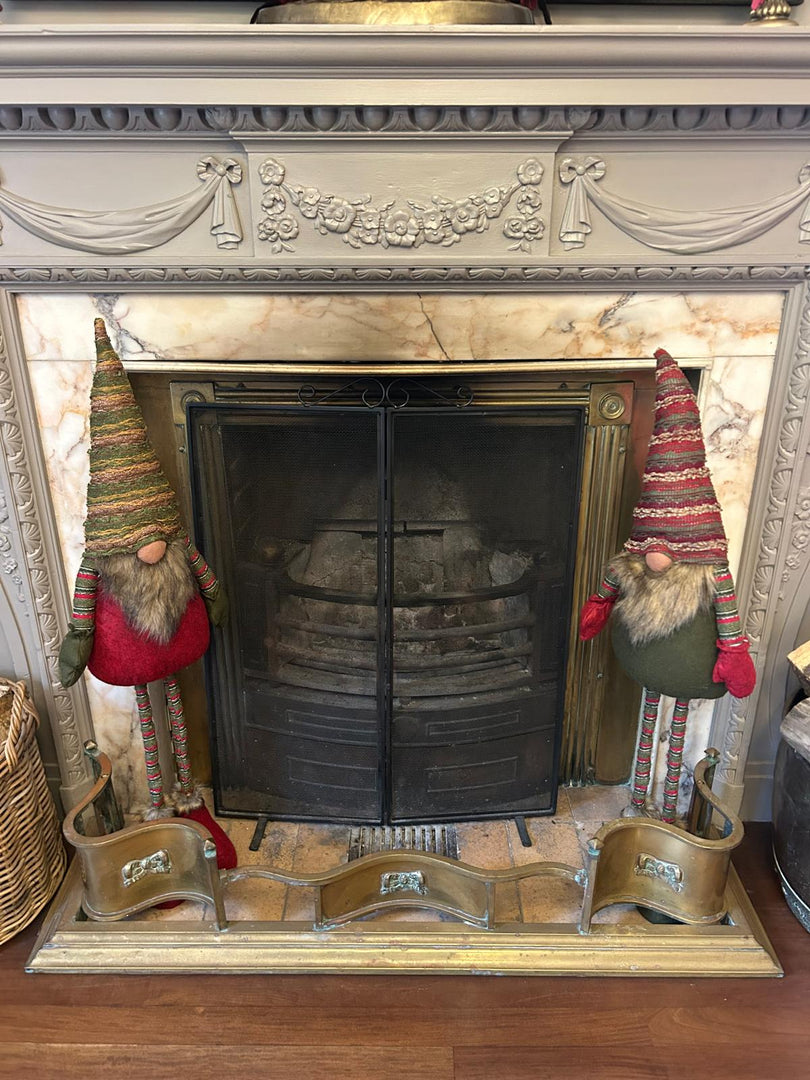 Festive Striped Red & Green Gonk Plush Standing Extendable Legs Xmas Decorations