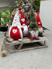 Festive Red & Green Gonk Plush Standing Ornaments Xmas Gift Winter Decorations