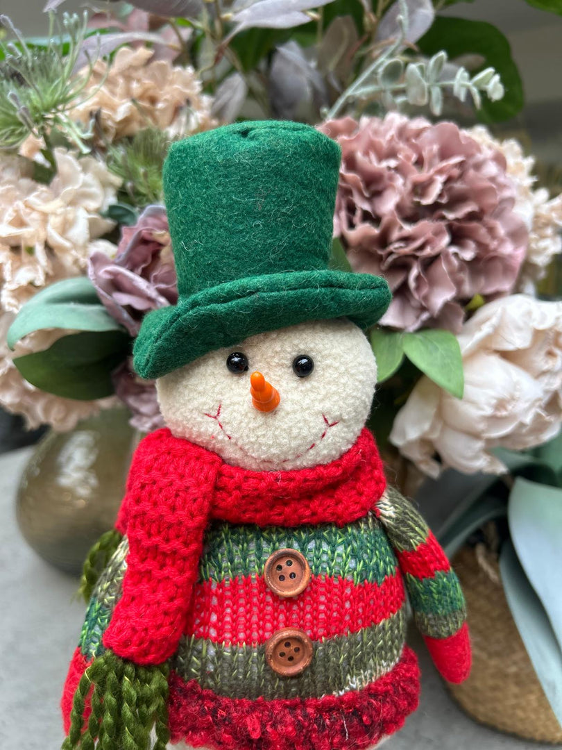 Festive Mr & Mrs Snowman Plush Standing Extendable Legs Xmas Gift Decorations