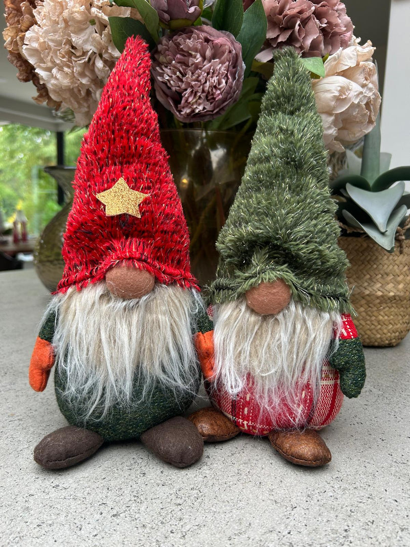 Festive Red & Green Gonk Plush Standing Ornaments Xmas Gift Winter Decorations