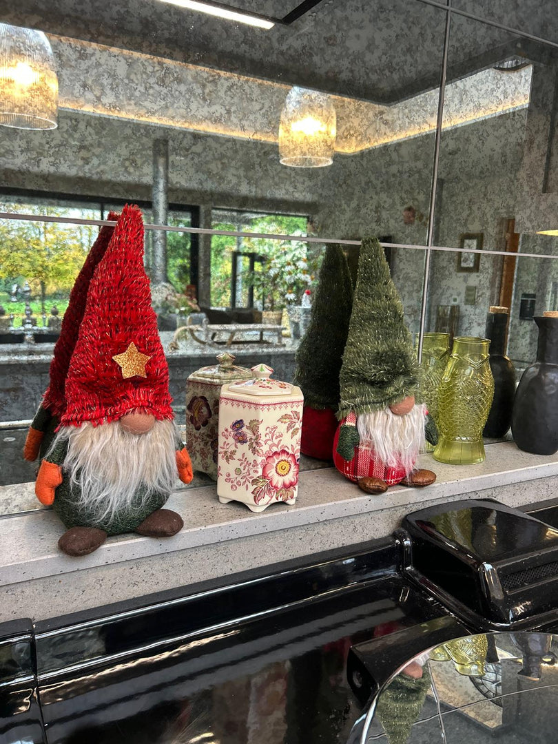 Festive Red & Green Gonk Plush Standing Ornaments Xmas Gift Winter Decorations