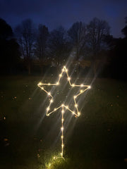 Grey Star Stake Plant Support Decorative Metal Garden Ornament Large Or XL