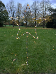 Grey Star Stake Plant Support Decorative Metal Garden Ornament Large Or XL