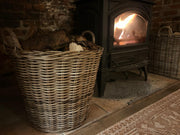 Round Kubu Wicker Rattan Laundry Log Storage Kindling Basket NO Liner Tapered