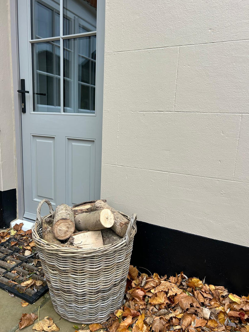 Round Kubu Wicker Rattan Laundry Log Storage Kindling Basket NO Liner Tapered