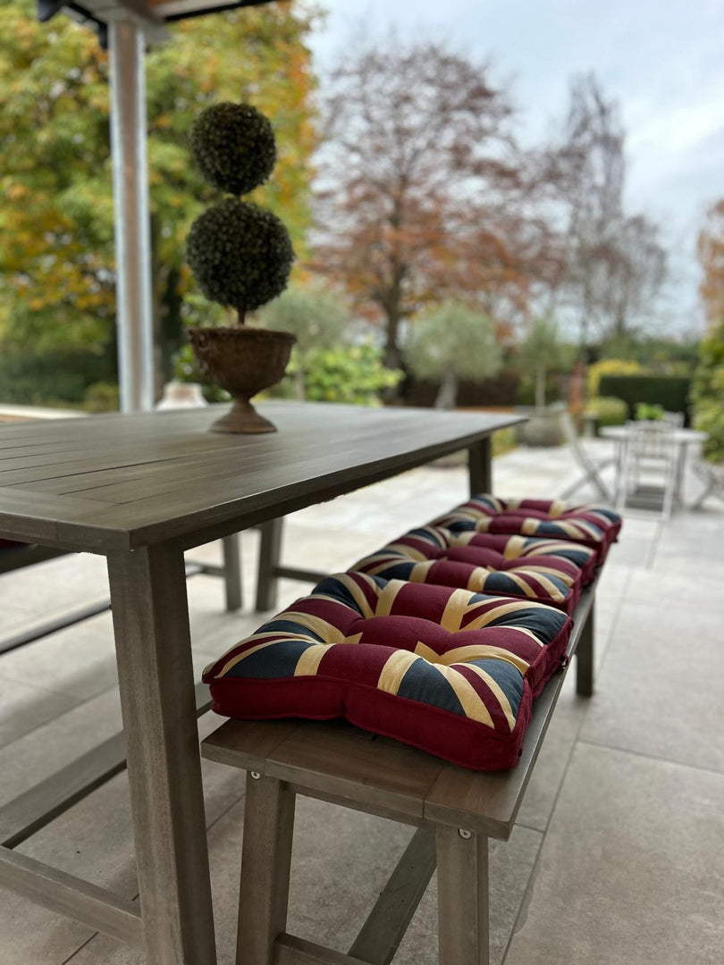 Union Jack UK Box Cushion Seat Pad Kitchen Garden Single Set of 2, 4 or 6 40cm