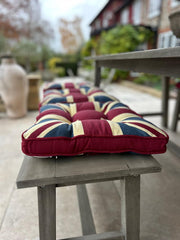 Union Jack UK Box Cushion Seat Pad Kitchen Garden Single Set of 2, 4 or 6 40cm