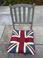 Union Jack UK Box Cushion Seat Pad Kitchen Garden Single Set of 2, 4 or 6 40cm