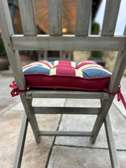 Union Jack UK Box Cushion Seat Pad Kitchen Garden Single Set of 2, 4 or 6 40cm
