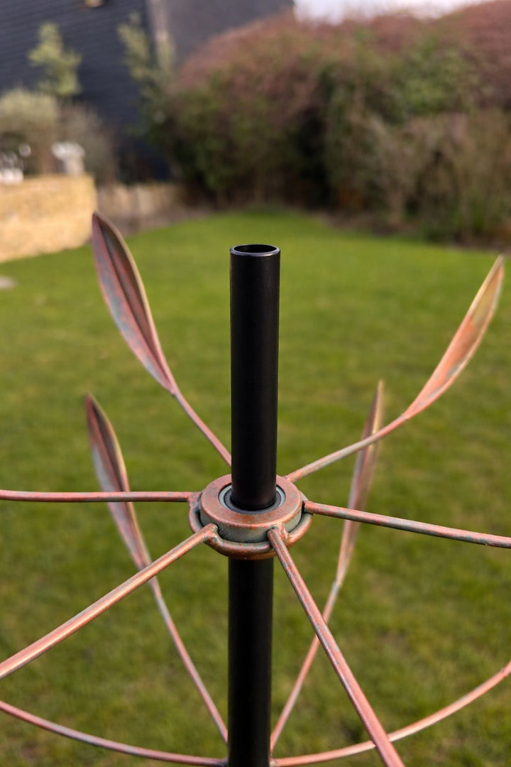 Leaf 2 Tier Spinner Garden Decor Decorative Giftwear Spinning Stake