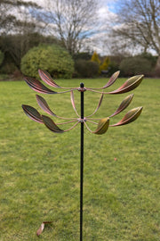 Leaf 2 Tier Spinner Garden Decor Decorative Giftwear Spinning Stake
