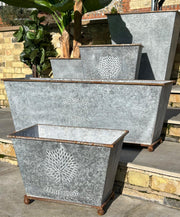 105cm XXL Large Zinc Trough Planter Trough Garden Flowers Plants