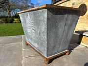 50cm Zinc Trough Planter Garden Flowers Trees Embossed Galvanised Effect