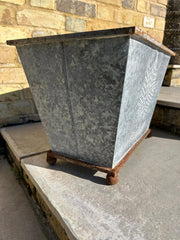 50cm Zinc Trough Planter Garden Flowers Trees Embossed Galvanised Effect