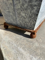 50cm Zinc Trough Planter Garden Flowers Trees Embossed Galvanised Effect