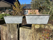 Set Of 2 Bee Zinc Rectangular Garden Planters Plant Herb Pot Embossed