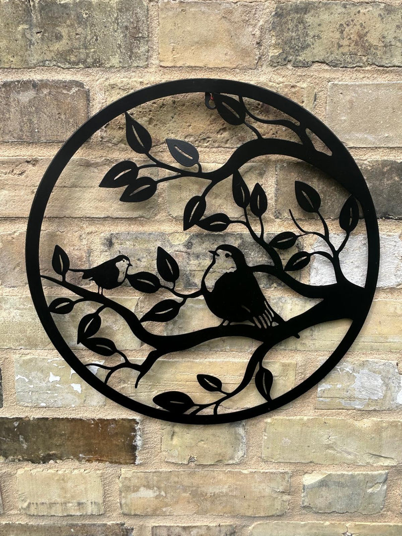 40cm Wall Art Black Robins Robin Bird Nature Garden Home Gift