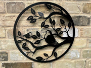 40cm Wall Art Black Robins Robin Bird Nature Garden Home Gift