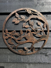 40cm Wall Art Bronze Robins Robin Nature Bird Garden Home Gift