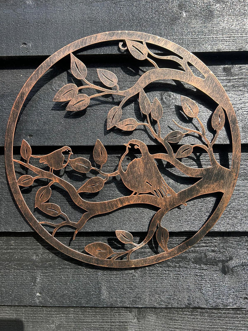 40cm Wall Art Bronze Robins Robin Nature Bird Garden Home Gift