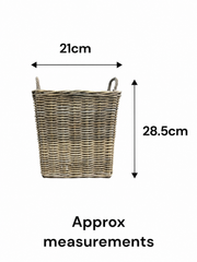 Square Kubu Wicker Rattan Log Storage Handmade Basket