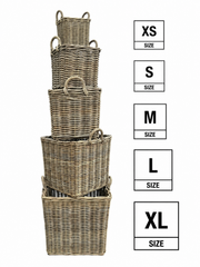 Square Kubu Wicker Rattan Log Storage Handmade Basket