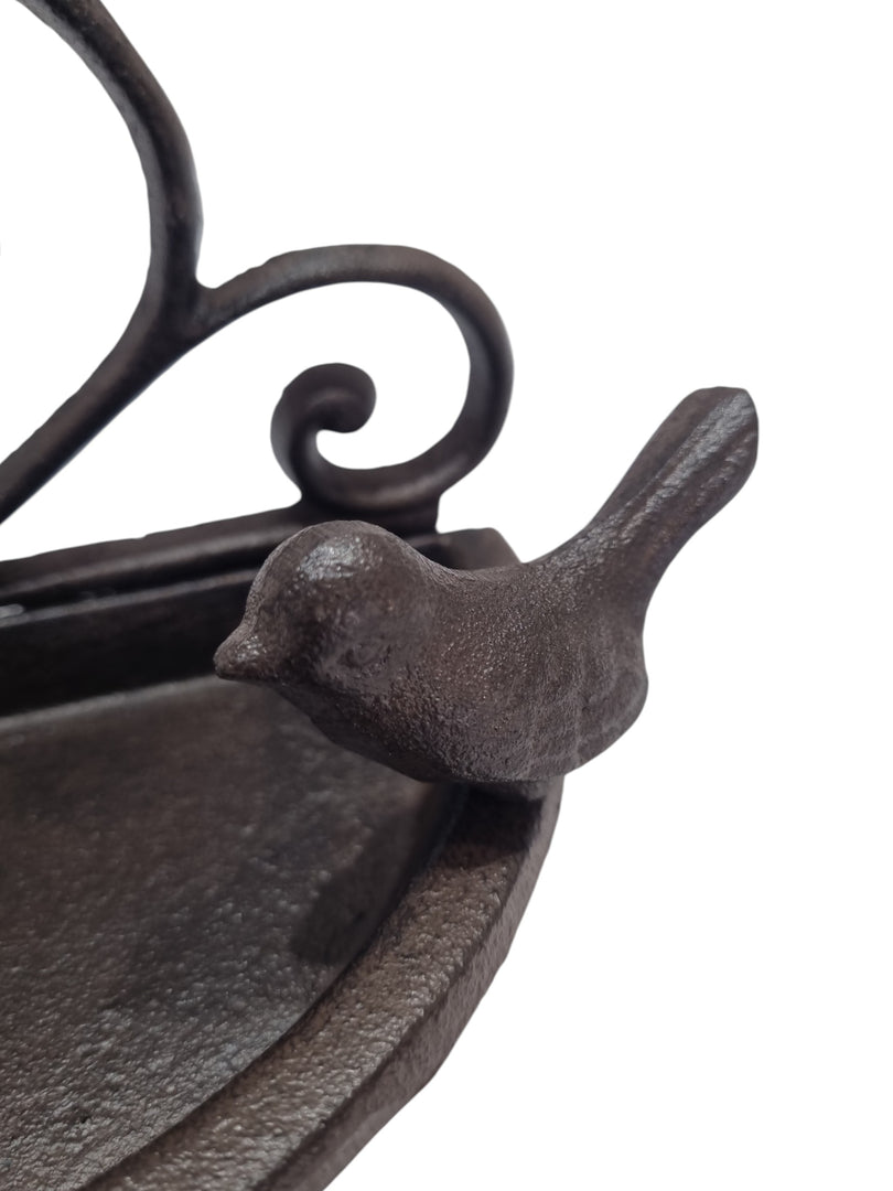 Cast Iron Wall Mounted Bird Feeder Dish Decorative Seeds Nuts Birds Gift