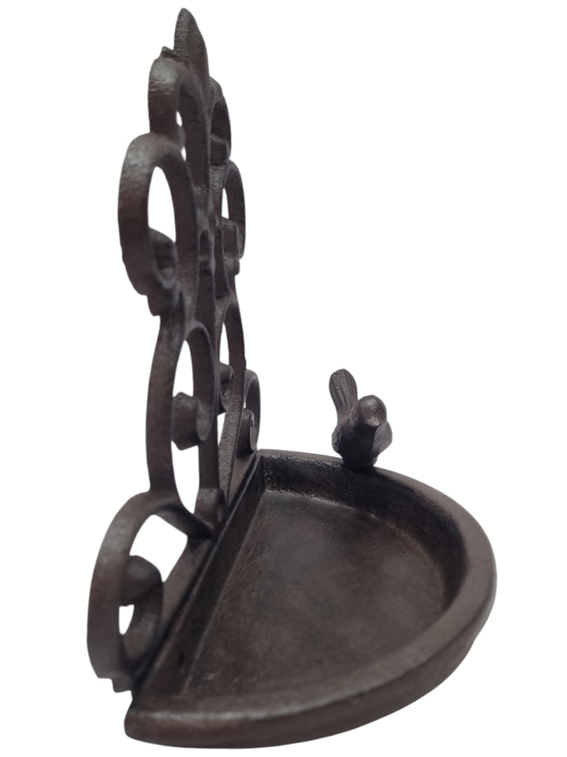 Cast Iron Wall Mounted Bird Feeder Dish Decorative Seeds Nuts Birds Gift