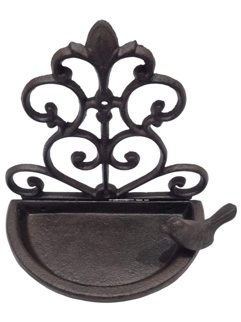 Cast Iron Wall Mounted Bird Feeder Dish Decorative Seeds Nuts Birds Gift