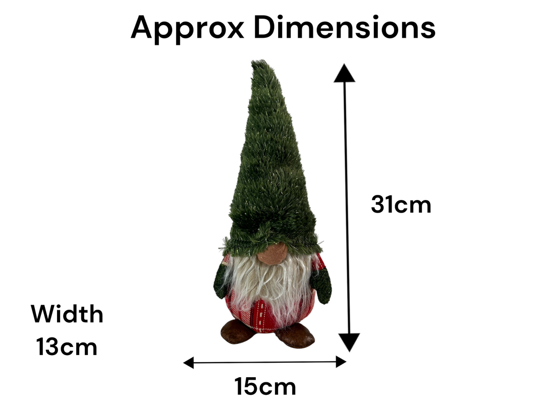 Festive Red & Green Gonk Plush Standing Ornaments Xmas Gift Winter Decorations